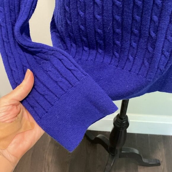 Talbots Blue Cable Crewneck Sweater - Picture 9 of 14